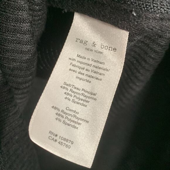 Rag & Bone The Knit Rib Zip Midi Dress Black Size M - Picture 12 of 13